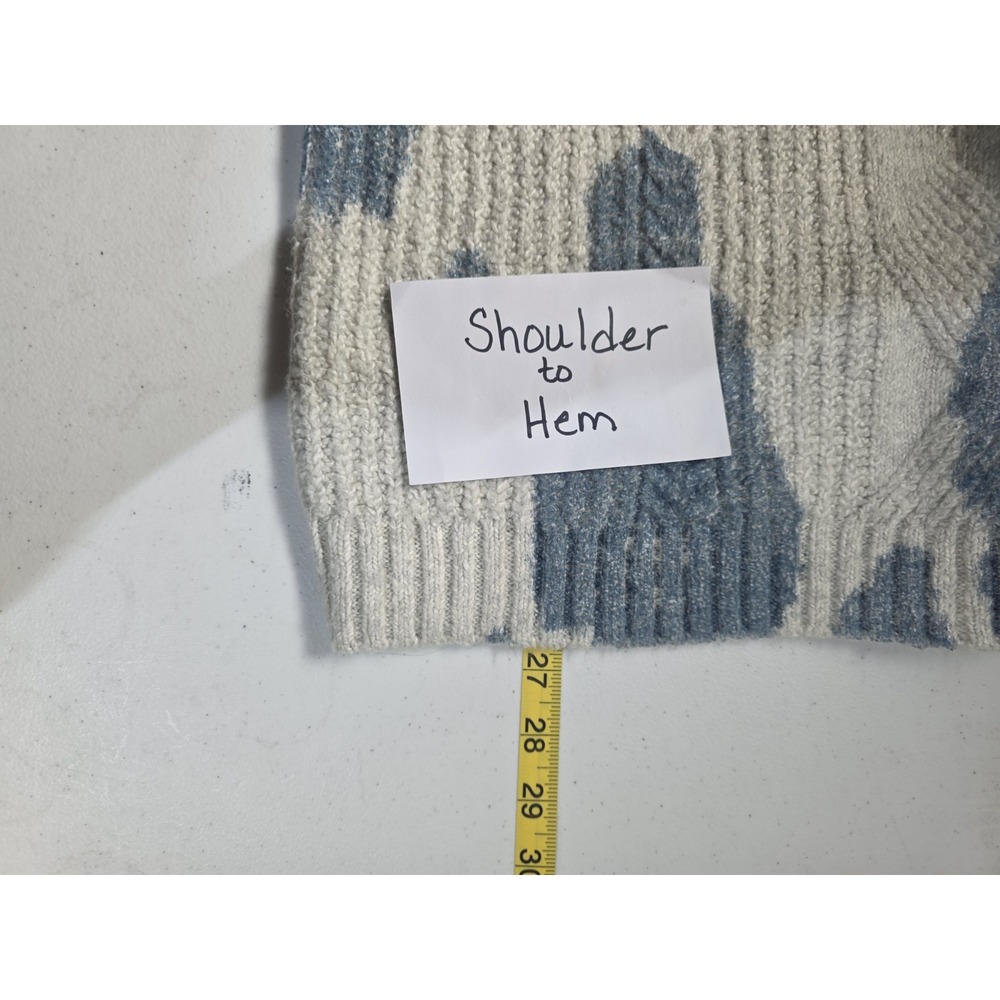 Pilcro Womens Sweater Small Turtleneck Spotted Blue Acrylic Long Sleeve Cozy - Picture 4 of 7